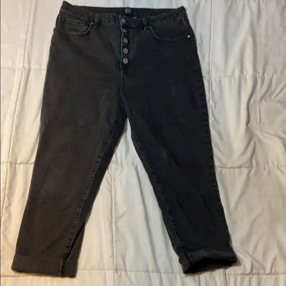 BDG Faded Black Girlfriend High rise ankle jeans